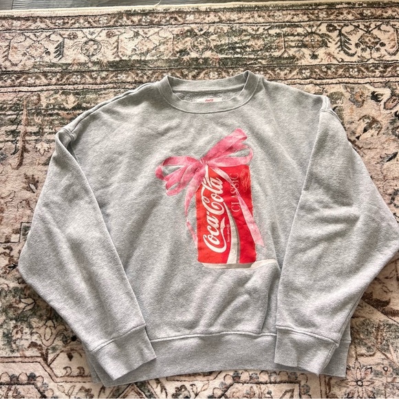 Coca-Cola Gray Sweatshirt with Red Logo- XS